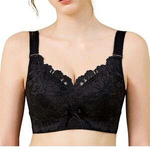 Ailivin Size 42DDD Black Lace Full  Coverage  Wireless Minimizer Bra NWT